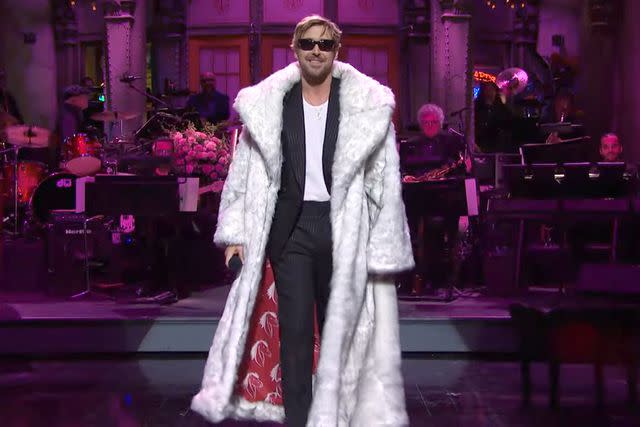 <p>Saturday Night Live/YouTube</p> Ryan Gosling during the "Saturday Night Live" opening monologue