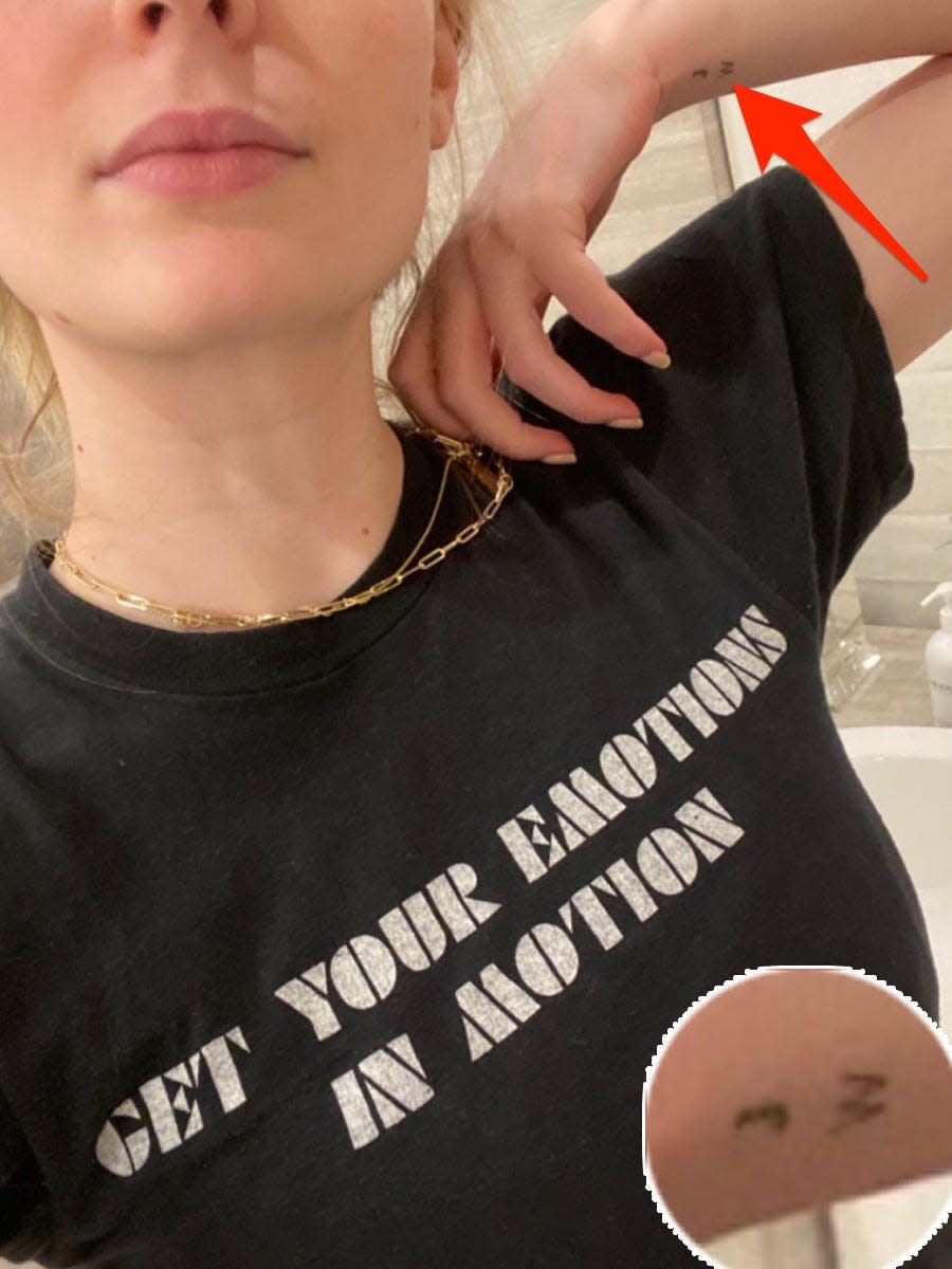 sophie turner willa w wrist tattoo