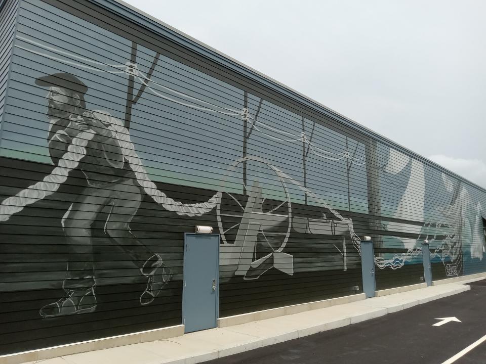 The new home of Untold Brewing in Plymouth is easy to spot on Court Street/3A in North Plymouth. The mural pays homage to both Cordage's rope-making history and its proximity to the waterfront.