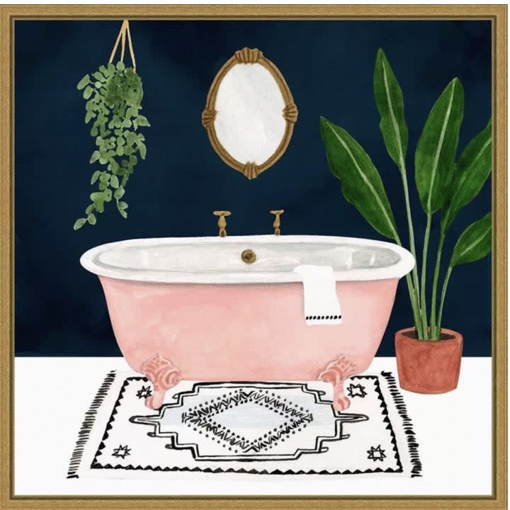 The boho bath canvas wall art