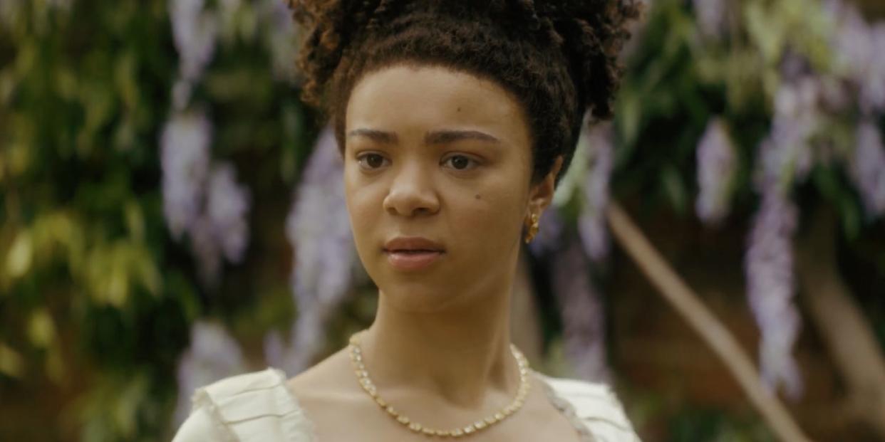 india amarteifio in a scene from queen charlotte a bridgerton story