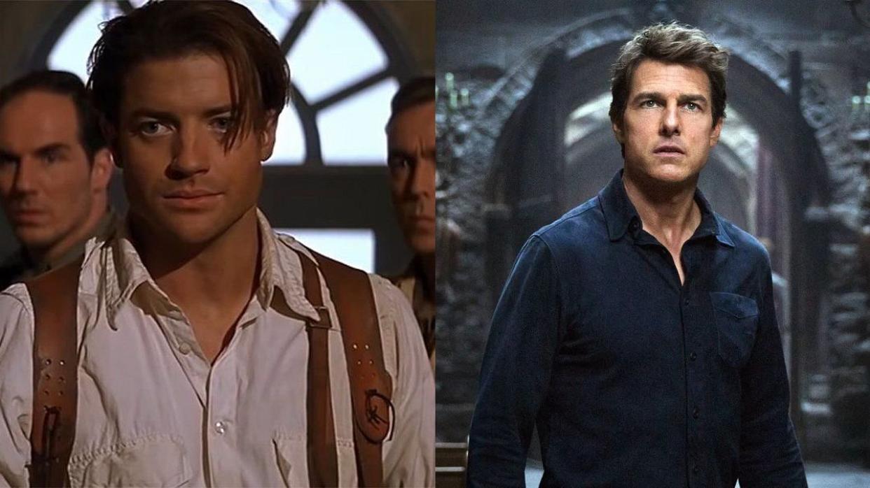  Brendan Fraser and Tom Cruise in their respective Mummy movies. 