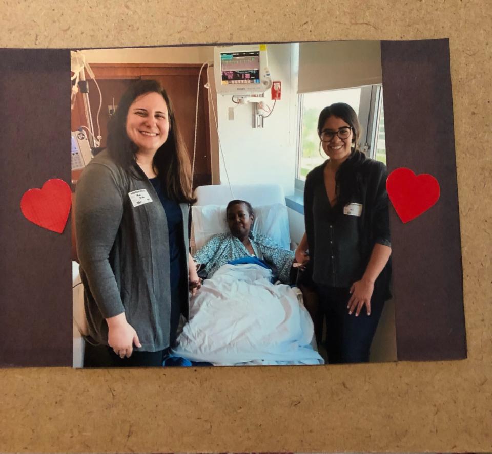 Marie Antoine NeighborhoodHELP team members at the hospital after her kidney transplant surgery.