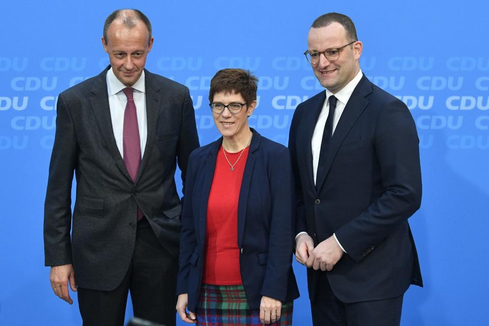 Friedrich Merz, Annegret Kramp-Karrenbauer und Jens Spahn kandidieren für den Parteivorsitz (Bild: Getty Images)