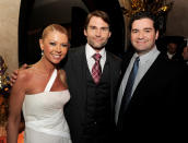 LOS ANGELES, CA - MARCH 19: (L-R) Actors Tara Reid, Seann William Scott and writer/director Jon Hurwitz pose at the after party for the premiere of Universal Pictures' "American Reunion" at the Roosevelt Hotel on March 19, 2012 in Los Angeles, California. (Photo by Kevin Winter/Getty Images)