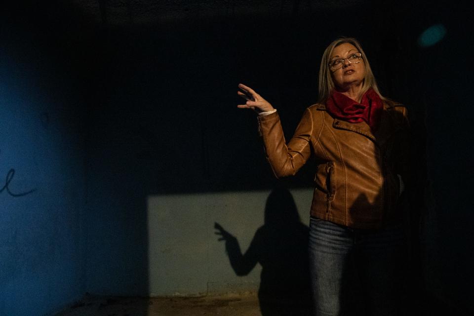 Cheryl Votzmeyer-Rios, Corpus Christi PATCH executive director, leads the Caller-Times on a tour of the historic Ritz Theatre on Wednesday, Feb. 1, 2023, in Corpus Christi, Texas.