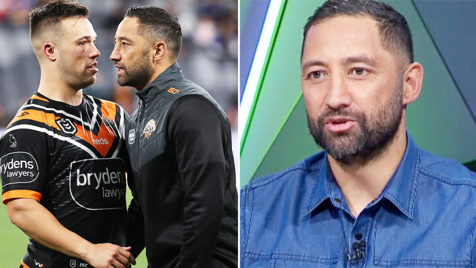 Benji Marshall, pictured here revealing his aspirations to coach the Wests Tigers.