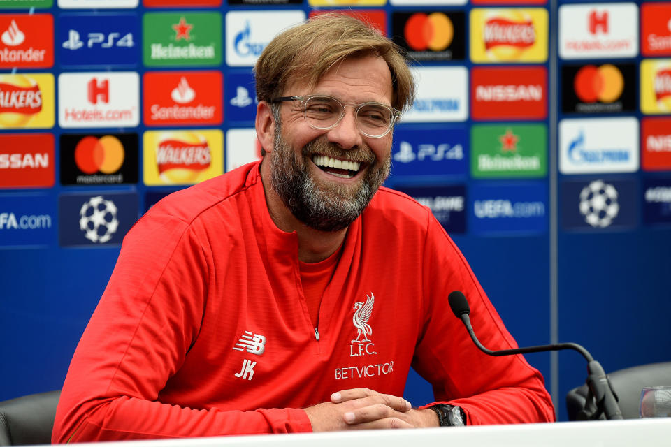 LIVERPOOL, ENGLAND - MAY 28: (SUN OUT, SUN ON SUNDAY OUT ) Jurgen Klopp manager of Liverpool during a press conference at Melwood Training Ground on May 28, 2019 in Liverpool, England. (Photo by John Powell/Liverpool FC via Getty Images)