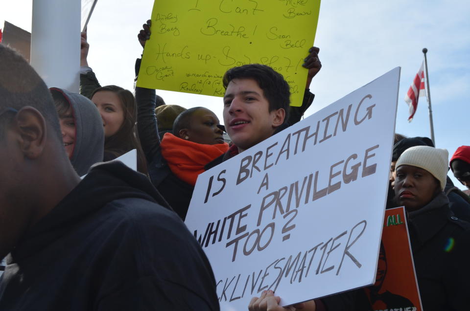 Protesters march toward the U.S. Capitol on Dec. 13, 2014.