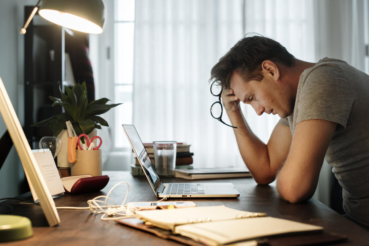 Remote workers are more likely to bottle up their stress than their office-based peers, according to a study. Photo: Getty