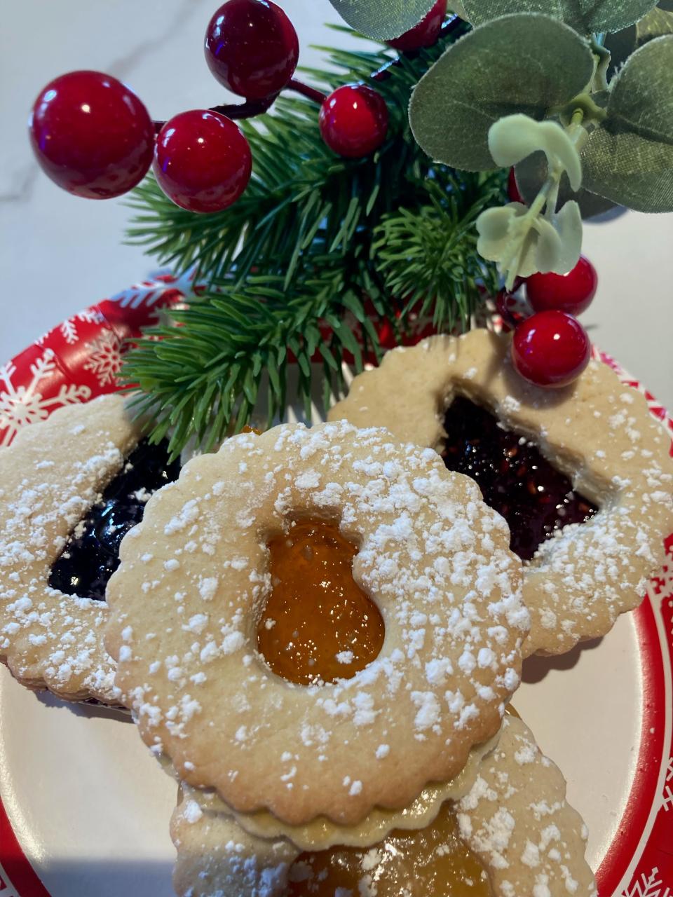 Christmas Linzer cookies for sale at Zserbo Bakery