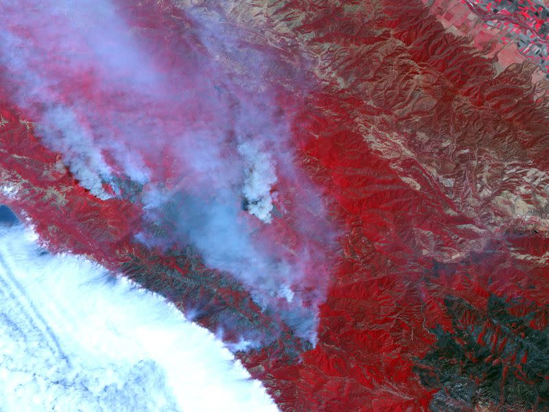 FILE PHOTO: Satellite view of Big Sur fire