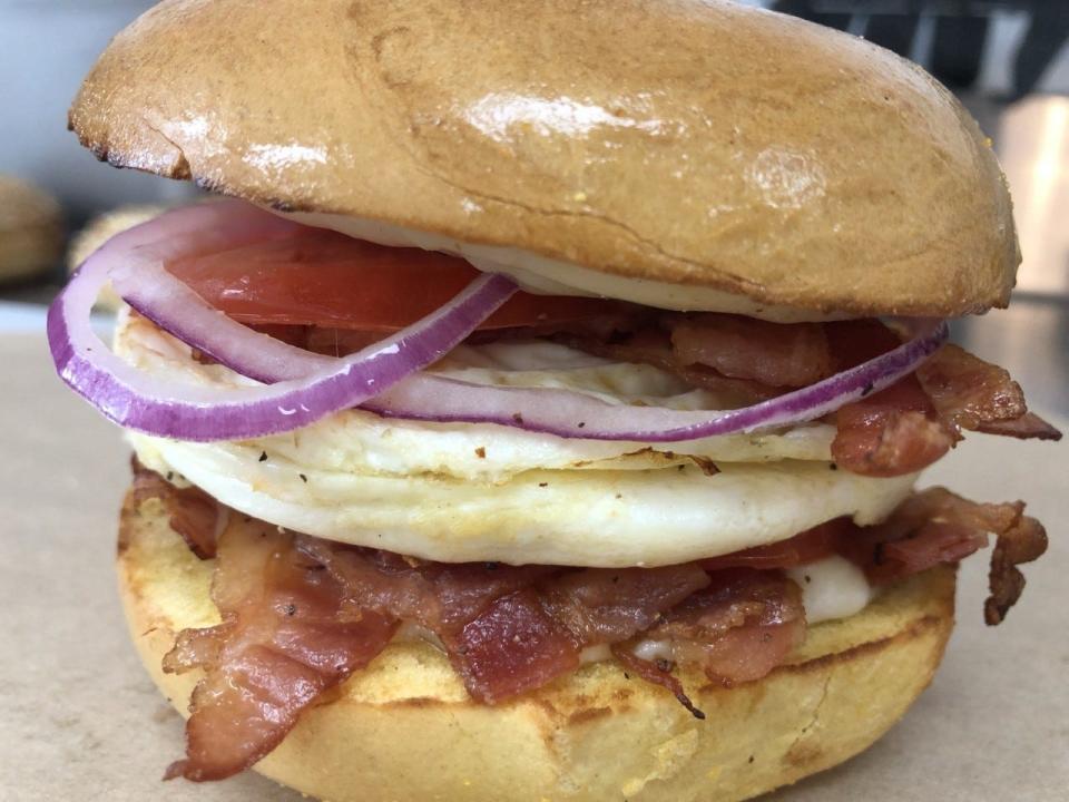 This bacon, egg and cheese bagel is one of the menu offerings at the new NY Bagel & Deli DeLand restaurant at 218 N. Woodland Blvd. in DeLand.