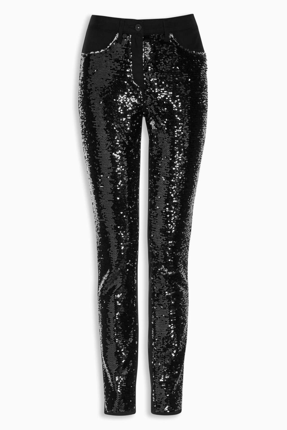 Black Sequin Jeans 