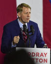 Democratic gubernatorial candidate Richard Cordray speaks at a campaign rally, Thursday, Sept. 13, 2018, in Cleveland. Former President Barack Obama was in closely divided Ohio to campaign for Democratic gubernatorial candidate Richard Cordray, running mate Betty Sutton, U.S. Sen. Sherrod Brown and the party’s statewide slate. (AP Photo/David Dermer)