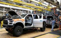 FILE PHOTO: A Ford 2018 F150 pick-up truck moves down the assembly line at Ford's Dearborn Truck Plant during the 100-year celebration of the Ford River Rouge Complex in Dearborn