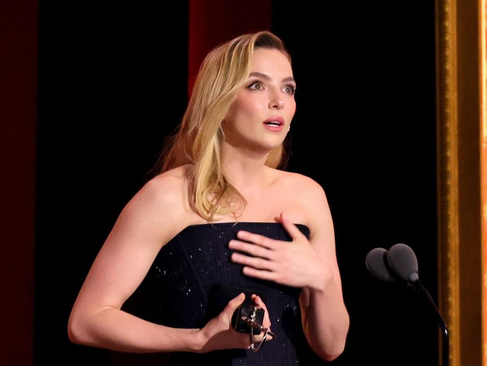 Jodie Comer accepts the award for Best Leading Actress in a Play for ‘Prima Facie’ (Getty Images for Tony Awards Pro)