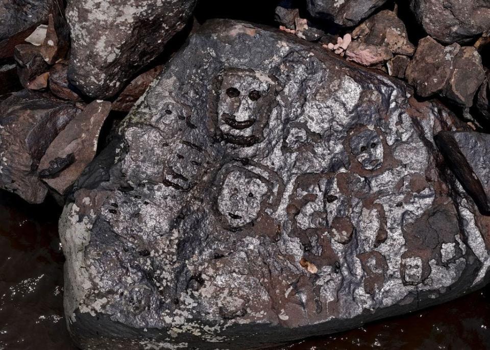 Ancient rock carvings in Manaus, Amazonas State, northern Brazil