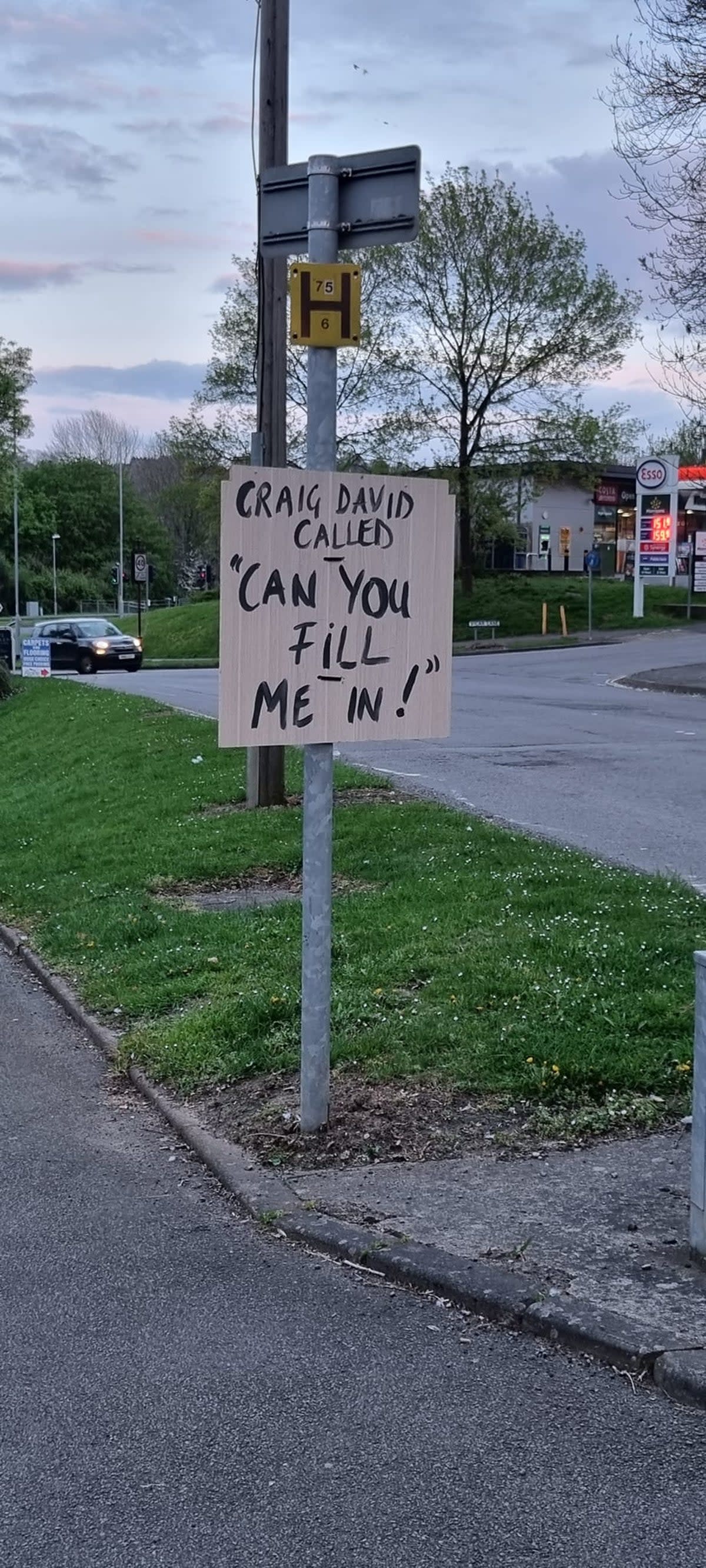 Playing on popular songs and cheeky references, signs that appeared on the roadside (Supplied)