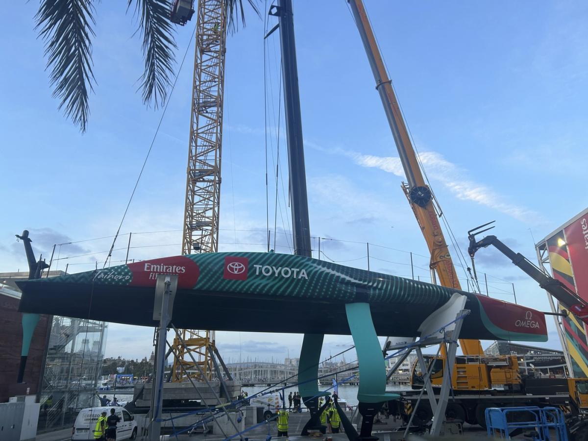 NZ gets America’s Cup yacht back on water two days after crane mishap damaged its hull