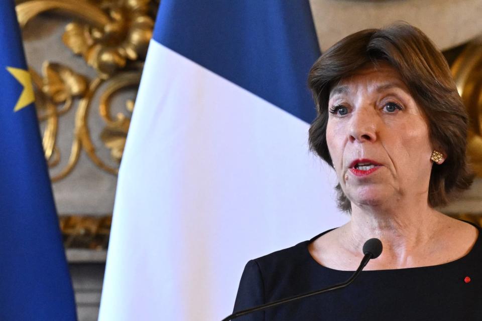 Catherine Colonna, nouvelle ministre des Affaires étrangères, lors de sa prise de poste samedi 21 mai 2022 - Emmanuel Dunand - AFP