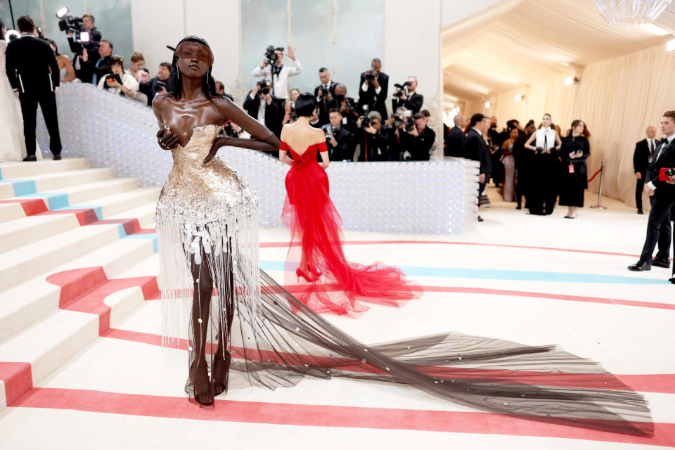 Anok Yai attends The 2023 Met Gala Celebrating "Karl Lagerfeld: A Line Of Beauty" at The Metropolitan Museum of Art