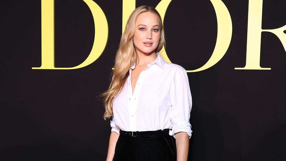 PARIS, FRANCE - SEPTEMBER 26: (EDITORIAL USE ONLY - For Non-Editorial use please seek approval from Fashion House) Jennifer Lawrence attends the Christian Dior Womenswear Spring/Summer 2024 show as part of Paris Fashion Week on September 26, 2023 in Paris, France. (Photo by Marc Piasecki/WireImage)