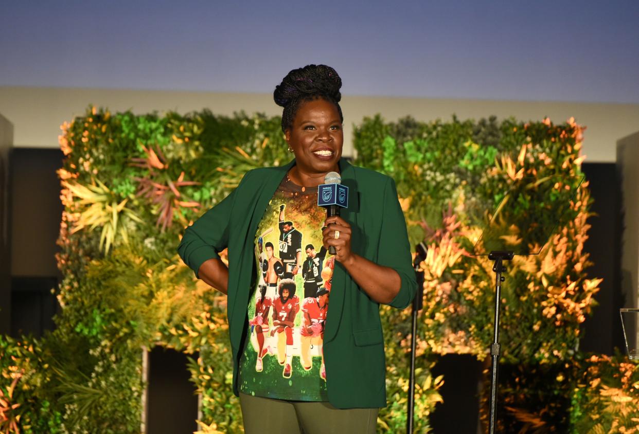 Leslie Jones performs onstage during the NRDC “Night of Comedy” Benefit, honoring Julia Louis-Dreyfus, presented in partnership with Warner Bros. Discovery, on June 7, 2022 at Neuehouse, Los Angeles, California.