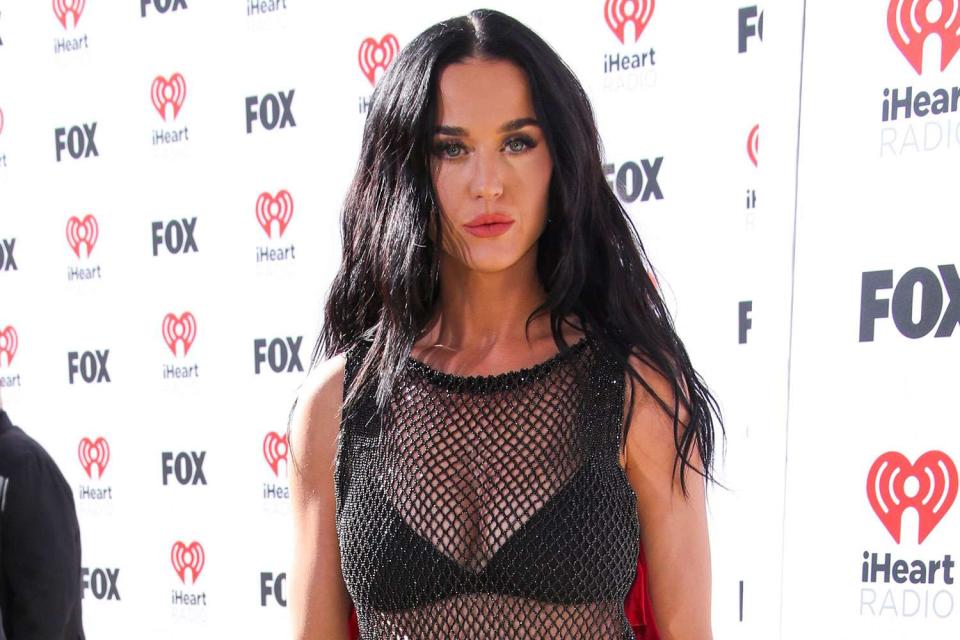 Katy Perry Plays PeekaBoo in Mesh Dress at the 2024 iHeartRadio Music