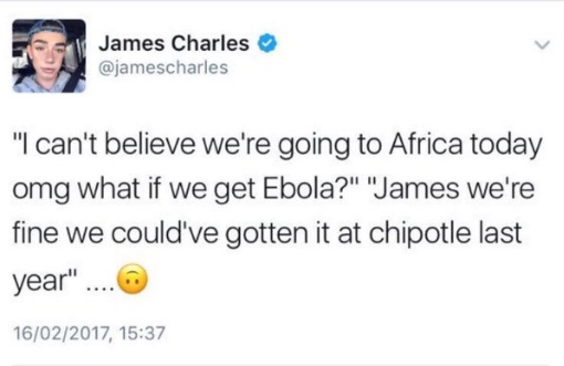 A screenshot of the tweet. (Photo: @jamescharles/Twitter)