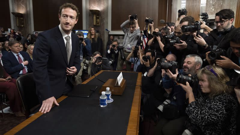 Meta CEO Mark Zuckerberg arrives to testify before a Senate Judiciary Committee hearing on Capitol Hill in Washington on Jan. 31, 2024, to discuss child social media safety.