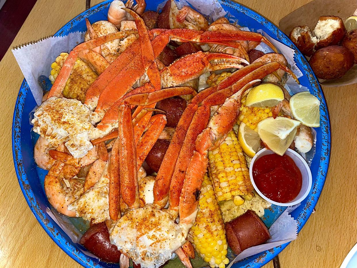 The "Enough for Two" basket from Macker Seafood.