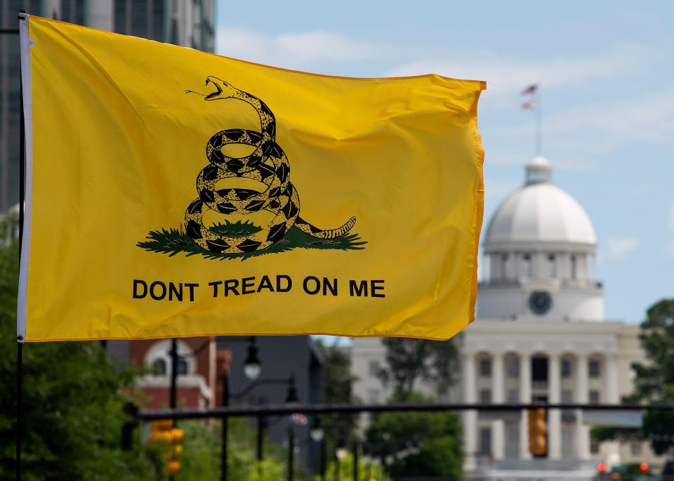 A bill in the Iowa Legislature would allow Iowans to buy license plates displaying the Gadsden flag, with a coiled rattlesnake above the words "Don't Tread on Me."