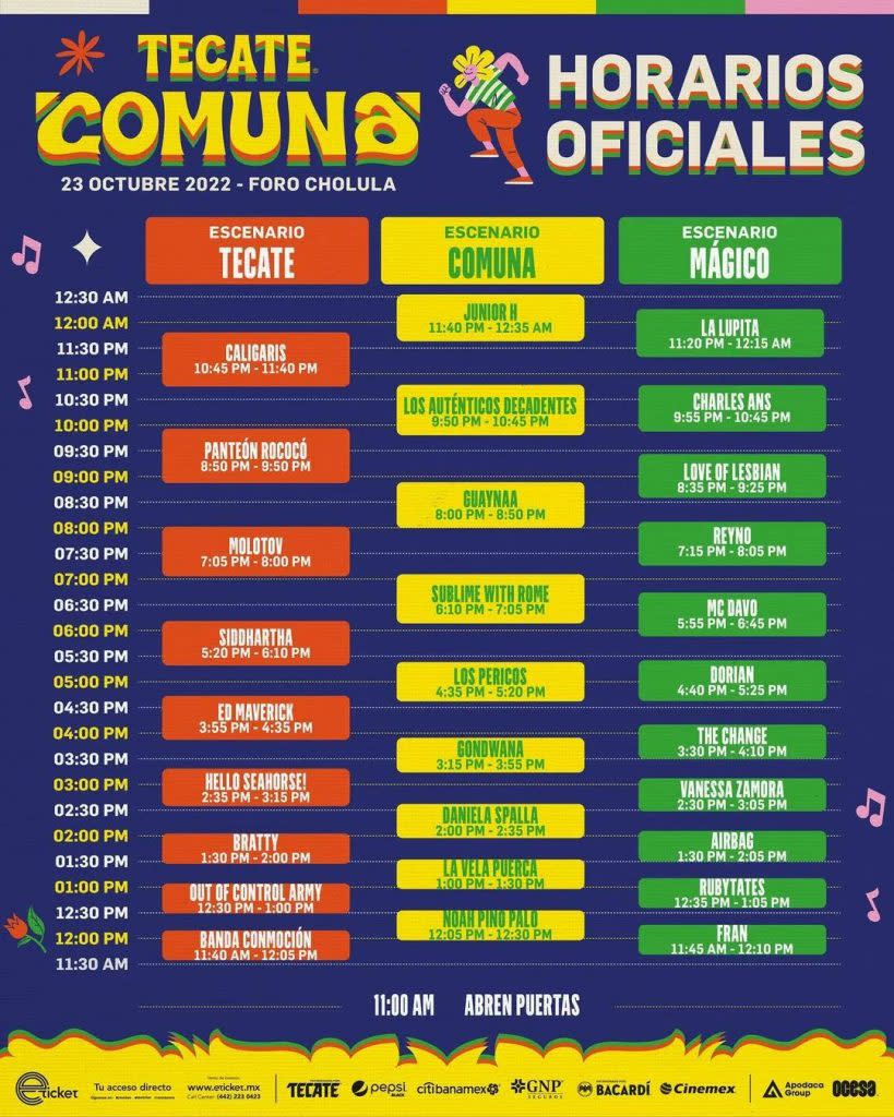 horario tecate comuna 22