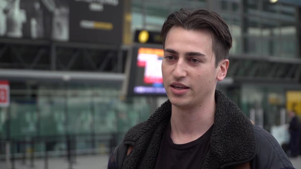 Christian Marcelia at London Heathrow Airport’s T3 (Marc Ward/PA) (PA Wire)