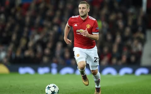 Luke Shaw in action for Manchester United - Credit: Getty images