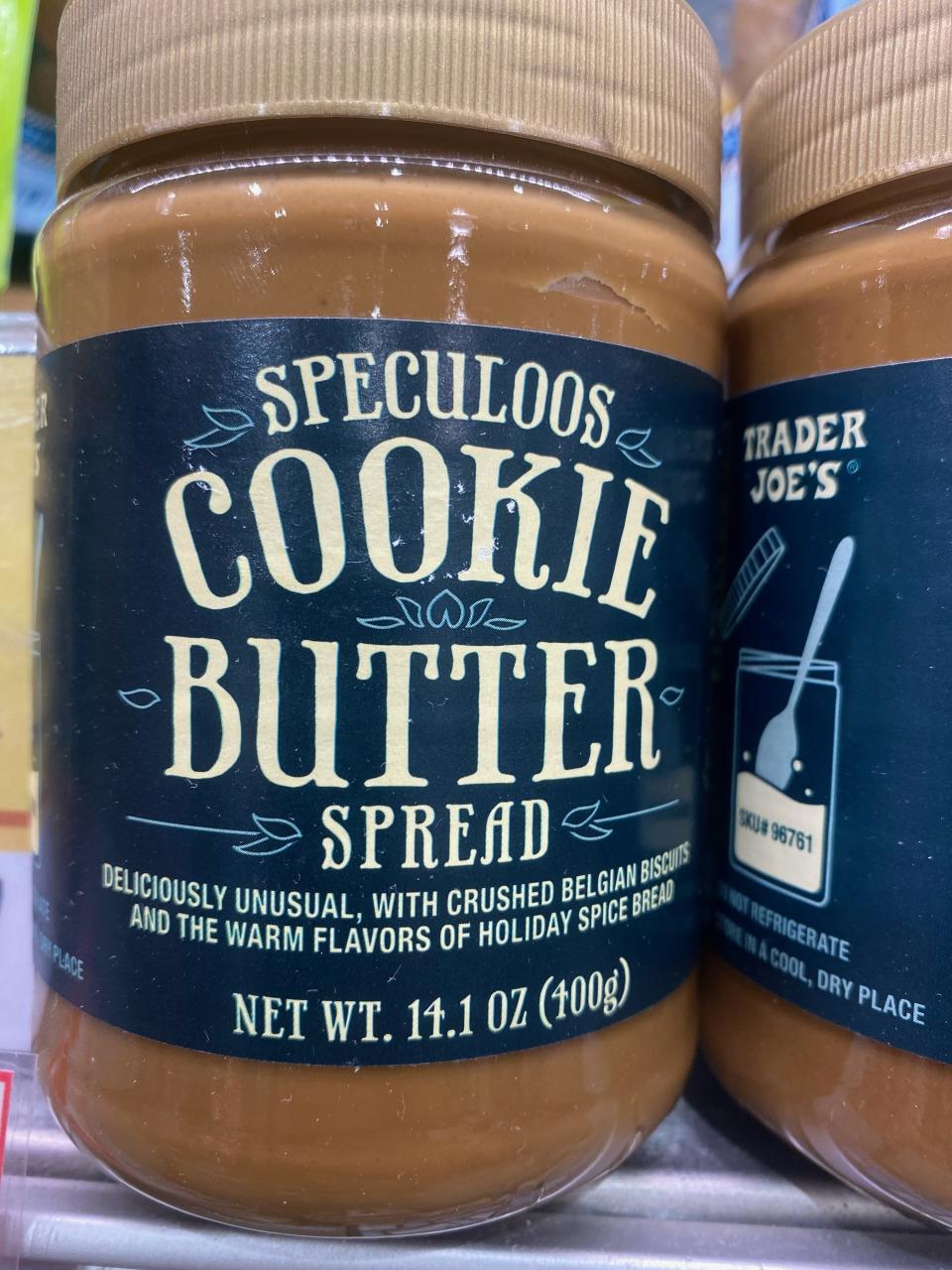 Jars of Trader Joe's cookie butter.