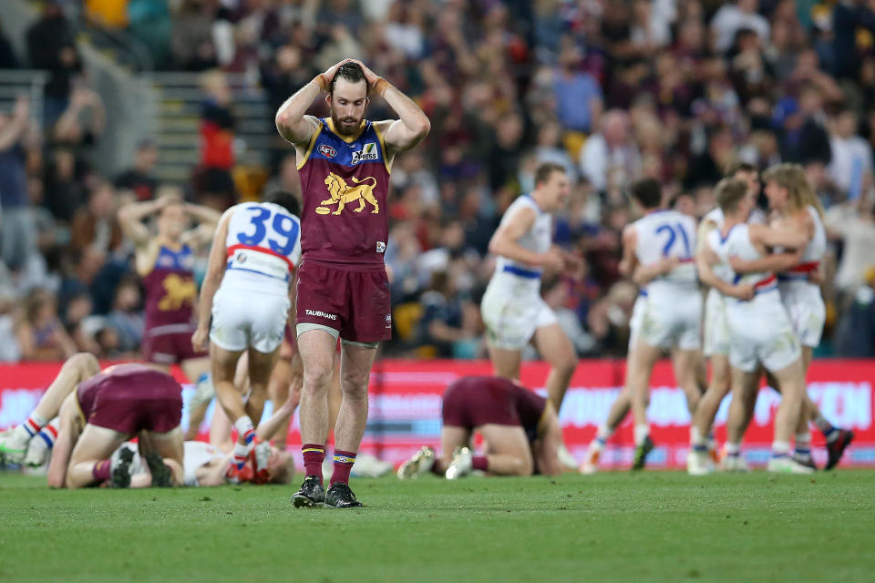 Darcy Gardiner shattered after losing the AFL 1st Semi Final match.