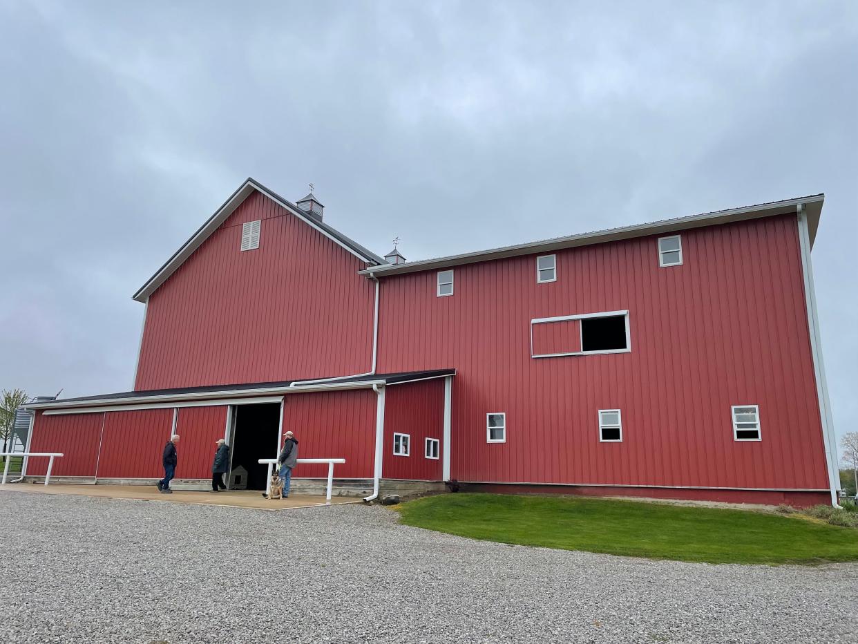 Exterior of the barn on the farm of Roger and Jan Cox, who raise sheep in Morrow County. The couple was honored for maintaining the barn, which dates to the early 1800s.