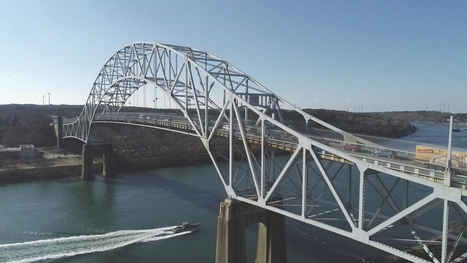 A view of the Sagamore Bridge over the Cape Cod Canal, taken in February.