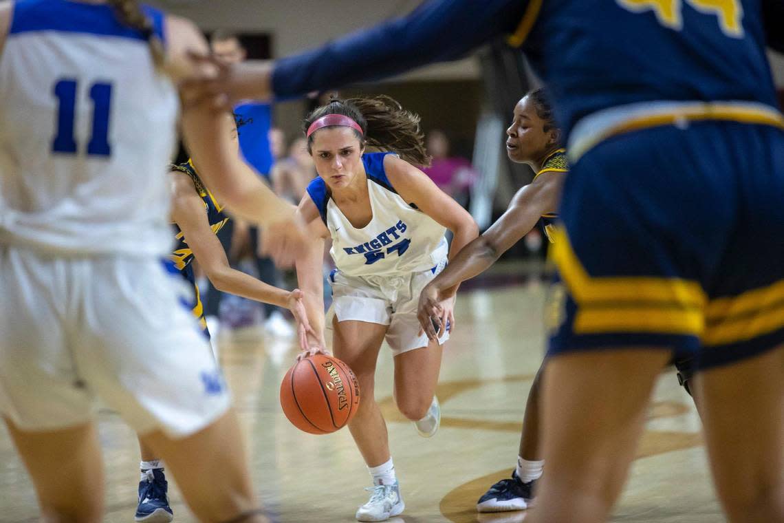 Mary Martin Hampton made 10 of 15 free-throw attempts in the fourth quarter to help preserve Lexington Catholic’s lead down the stretch.