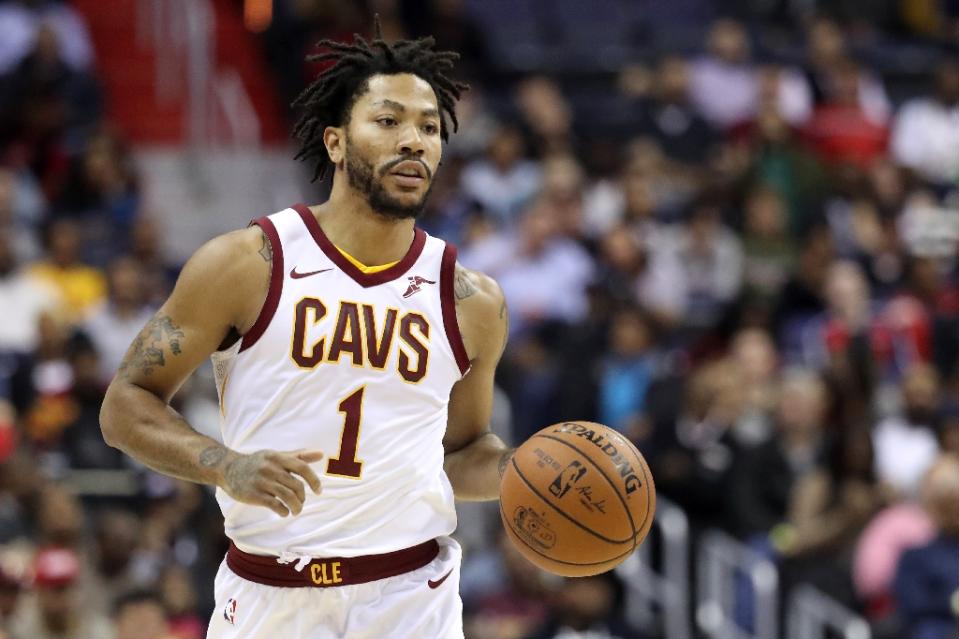 Derrick Rose remained vague when asked about his return to the Cavs lineup. (AFP)