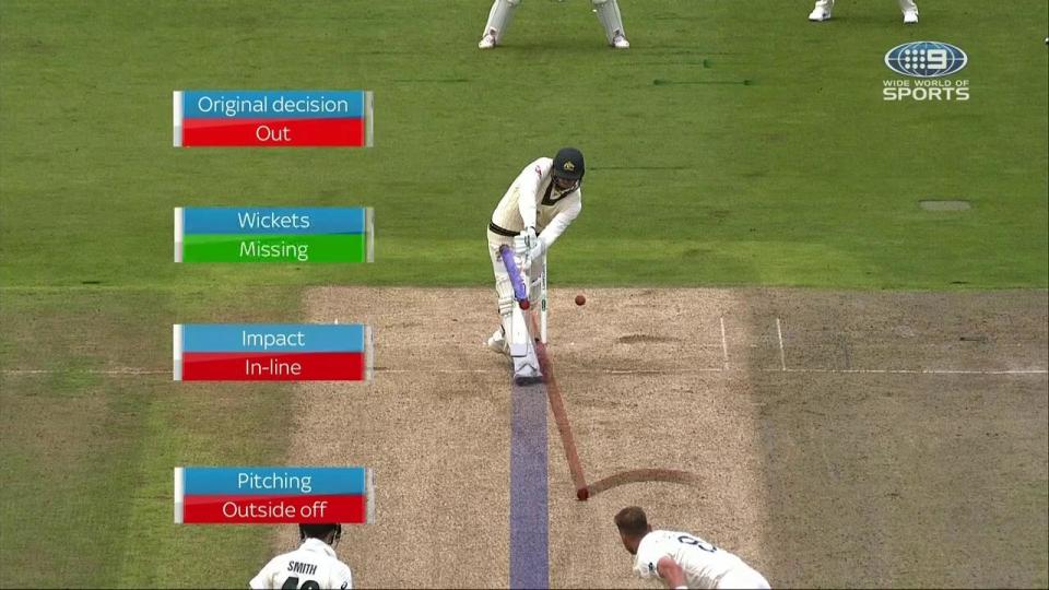 James Pattinson fell victim to just one of the many umpiring mistakes. Pic: Nine