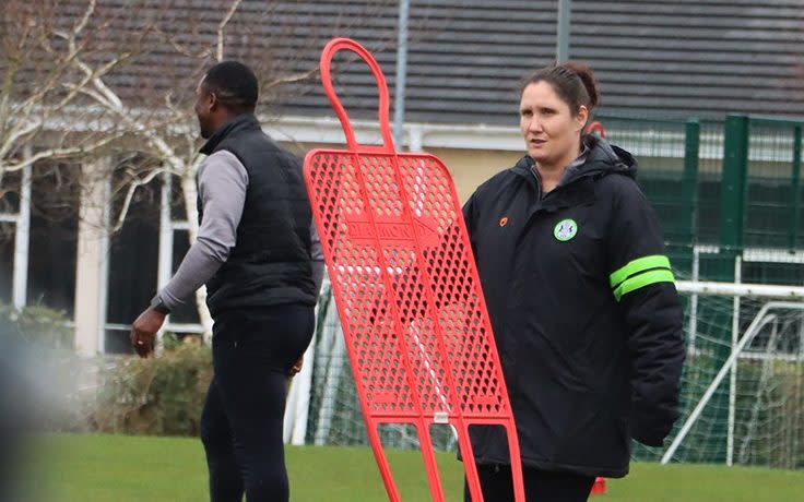 Hannah Dingley at Forest Green Rovers training - Forest Green Rovers appoint first female head coach in English men’s professional football