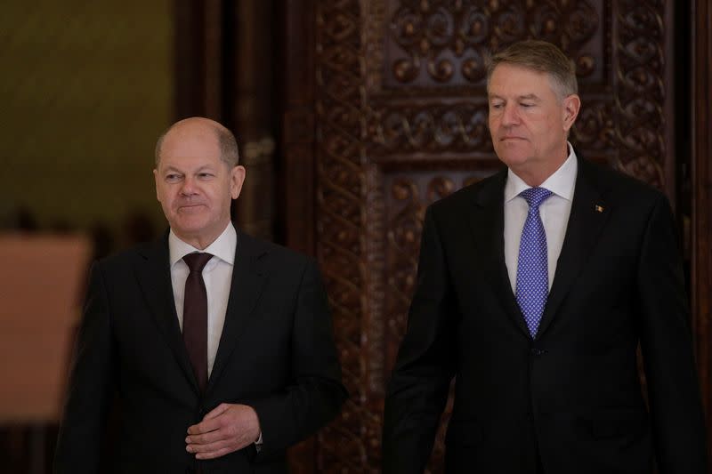 German Chancellor Olaf Scholz travels to Romania