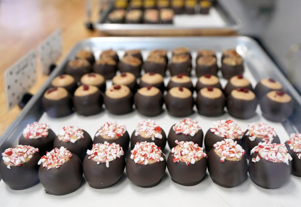 A variety of buckeye candies available at The Buckeye Lady shop in Clintonville