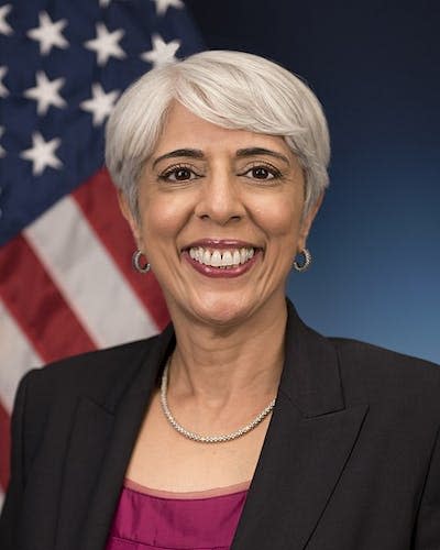 Arati Prabhakar has held leadership positions in DARPA, the National Institutes of Standards and Technology and a number of private companies. <a href="https://en.wikipedia.org/wiki/File:Dr._Arati_Prabhakar_by_Sun_L._Vega,_2015.jpg#/media/File:Dr._Arati_Prabhakar_by_Sun_L._Vega,_2015.jpg" rel="nofollow noopener" target="_blank" data-ylk="slk:DARPA;elm:context_link;itc:0;sec:content-canvas" class="link ">DARPA</a>