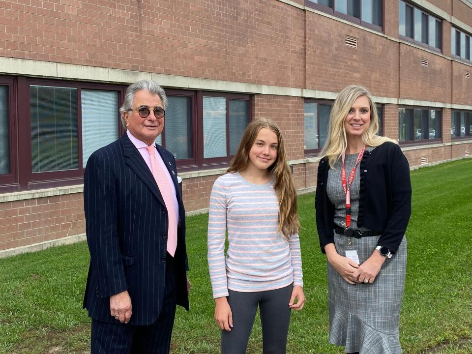 Pictured from left are John Ninfo, Canandaigua Academy student Sarah Yoder, and teacher Tammy Franz. Ninfo was presenting to Yoder's Career and Financial Management class.
