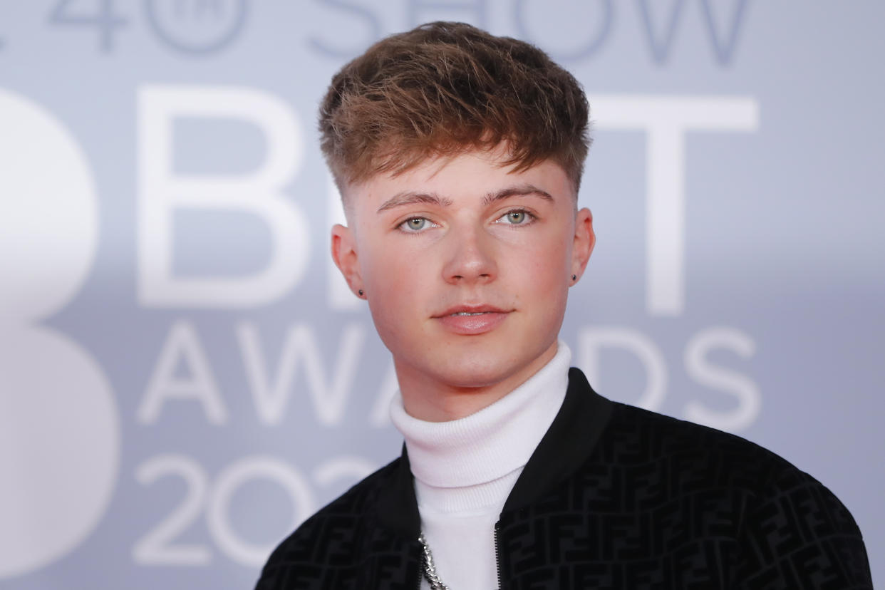 British singer Hrvy poses on the red carpet on arrival for the BRIT Awards 2020 in London on February 18, 2020. (Photo by TOLGA AKMEN/AFP via Getty Images)