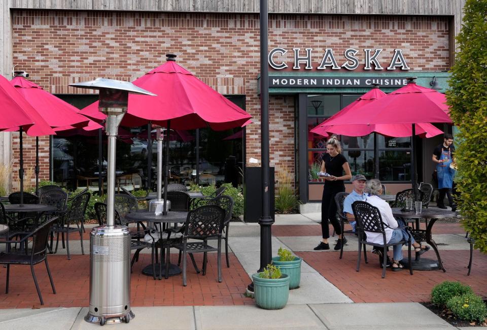 Outdoor dining is available at Chaska restaurant in Garden City.